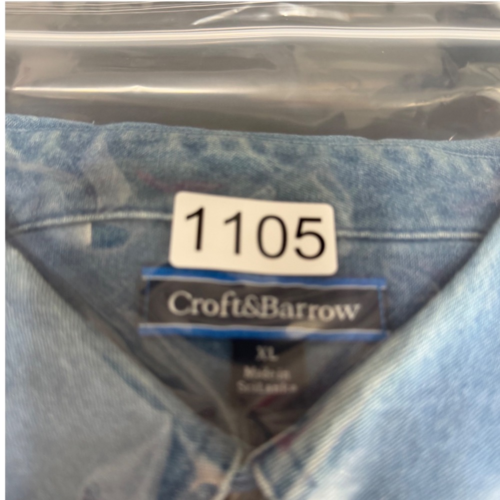 Croft & Barrow Denim Shirt Mens XL Blue Button Down Vintage 90s Long Sleeve - Picture 12 of 12
